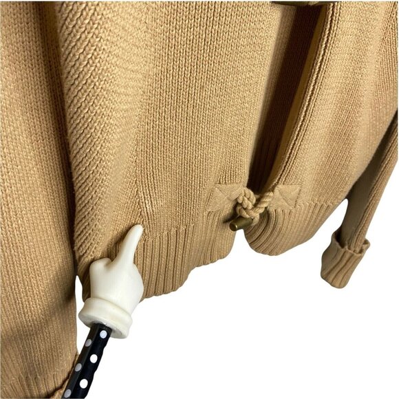 Lauren Ralph Lauren Cardigan Womens Size Medium Brown Sweater Toggle Button - Picture 8 of 10